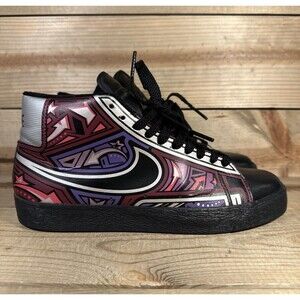 Mens Size 9 Nike Blazer High Cherrywood Illustrated Multi-Color Shoes 315877-003